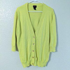 Torrid Neon Yellow Heavy Knit 3/4 sleeve sweater